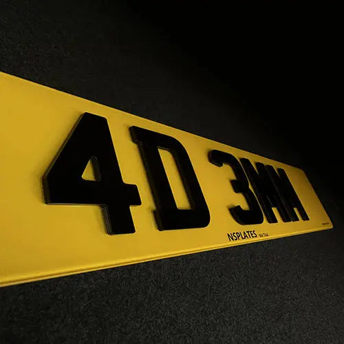 This Picture is about 4D 3MM Number Plate - Elevate your style with our premium design